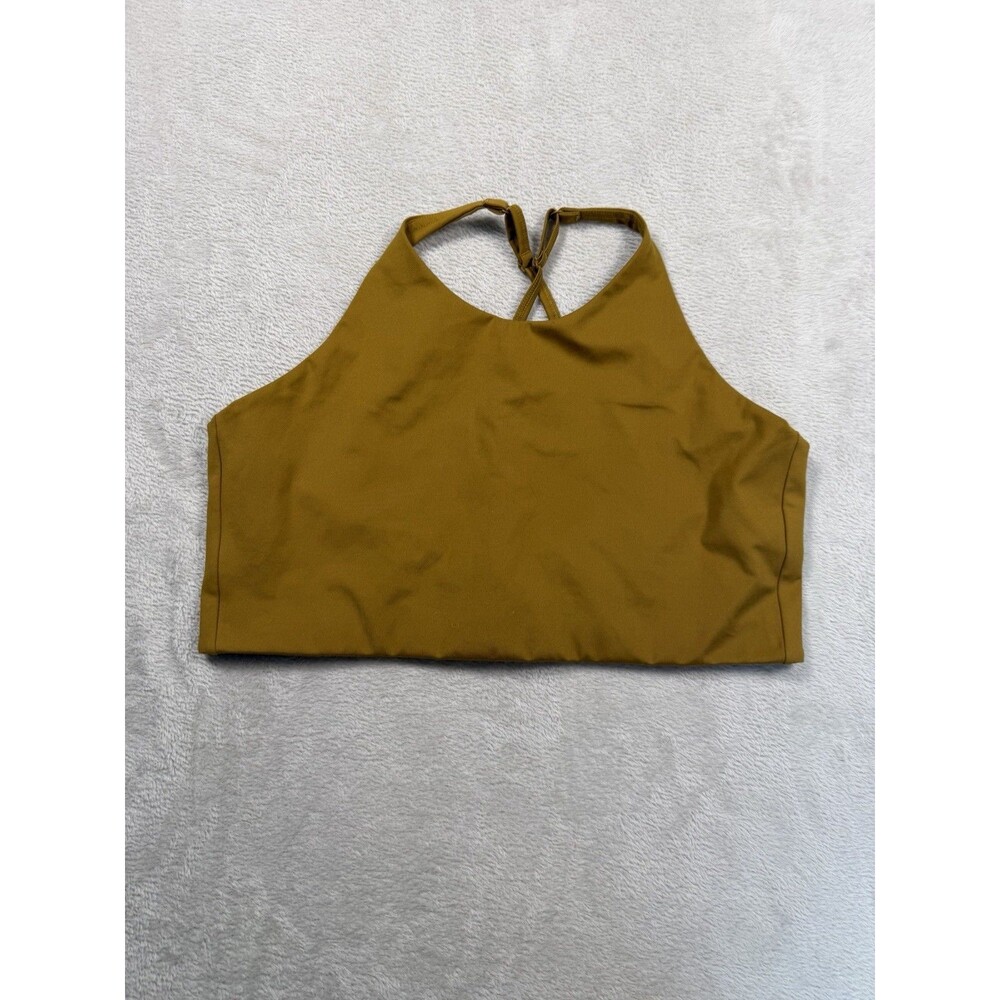 Girlfriend Collective Topanga Halter Sports Bra Golden Brown 3X #1001 Plus Size